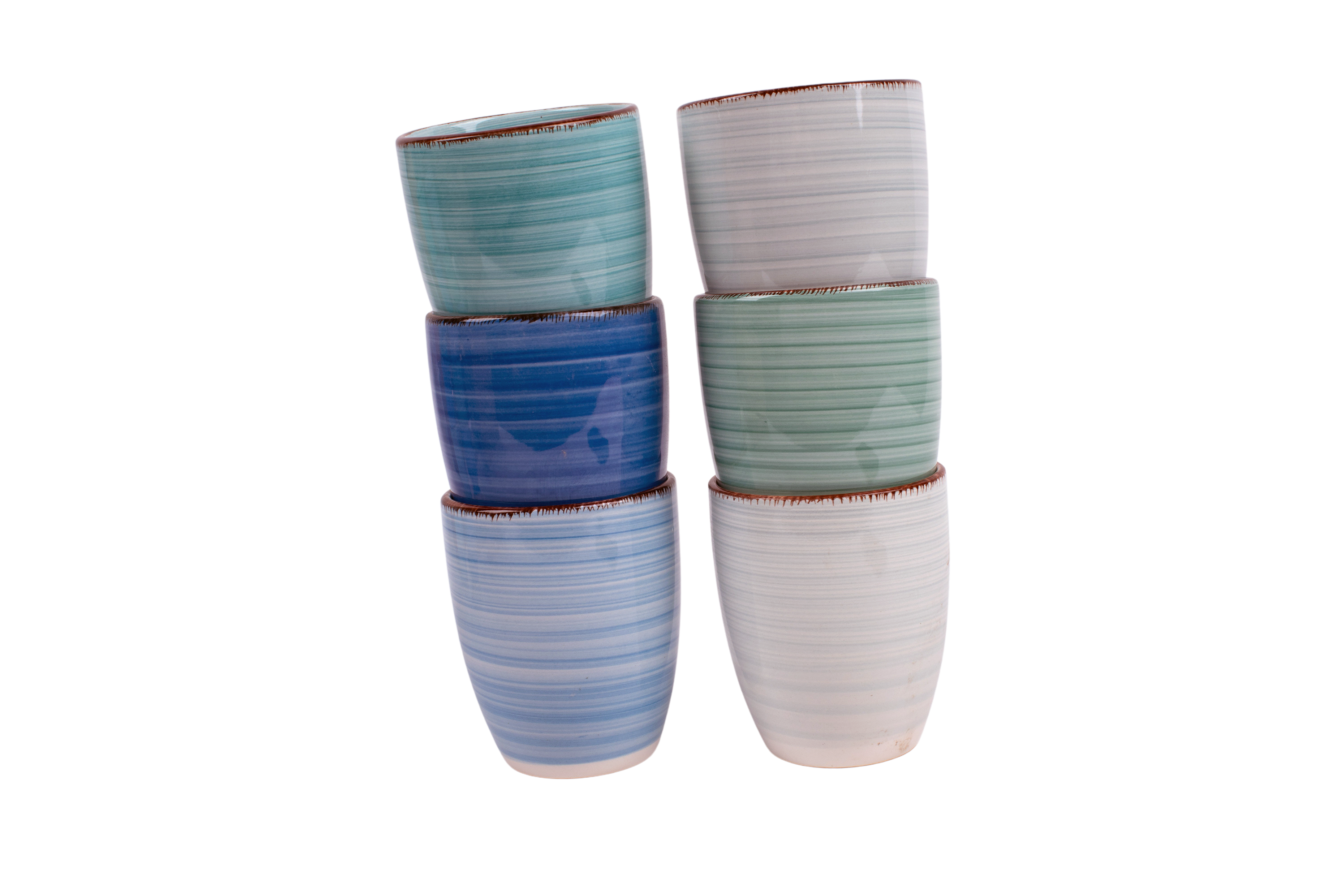 Kade 171 - Tasses à café - Ensemble de 6 - 160ML - toutes couleurs uniques - tasse à café - tasse à expresso - Bleu océan