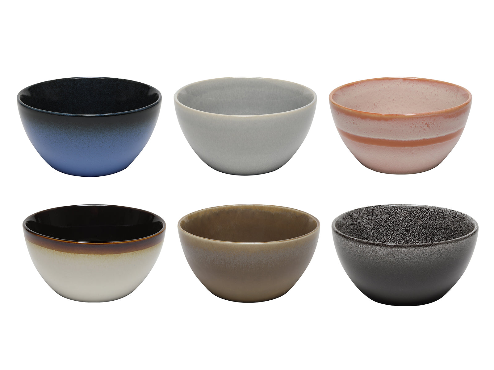 Lot de 6 bols ronds - 10*5 cm - multicolore - 6 personnes - faïence - style Earth - Kade 171 - bols - hip et tendance